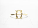 [Video]Silver925 Ring Frame (Prong Setting) Oval Faceted 8x6mm 18KGP Free Size 1pc