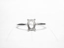 [Video]Silver925 Ring Frame (Prong Setting)Oval Faceted 6x4mm Rhodium Plated Free Size 1pc