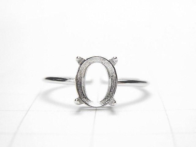 [Video] Silver925 Ring Frame (Prong Setting) Oval Faceted 8x6mm Rhodium Plated One Size Fits All 1pc