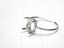 [Video] Silver925 Ring Frame (Prong Setting) Oval Faceted 8x6mm Rhodium Plated One Size Fits All 1pc
