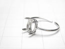 [Video]Silver925 Ring Frame (Prong Setting)Oval Faceted 8x6mm Rhodium Plated Free Size 1pc