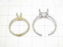 [Video] Silver925 Ring Frame (Prong Setting) Oval Faceted 8x6mm Rhodium Plated One Size Fits All 1pc