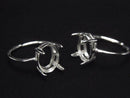 [Video] Silver925 Ring Frame (Prong Setting) Oval Faceted 10x8mm Rhodium Plated Free Size 1pc
