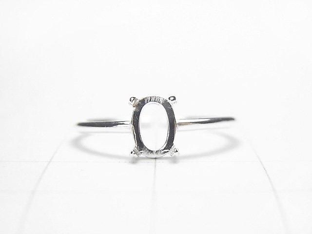 [Video] Silver925 Ring Frame (Prong Setting) Oval 6x4mm No Coating Free Size 1pc