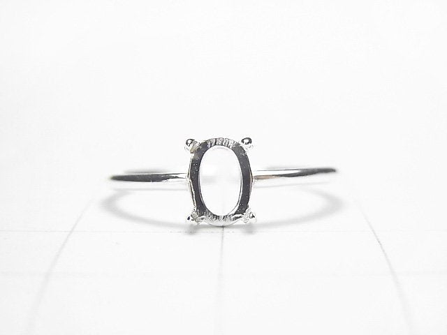 [Video] Silver925 Ring Frame (Prong Setting) Oval 6x4mm No coating Free size 1pc