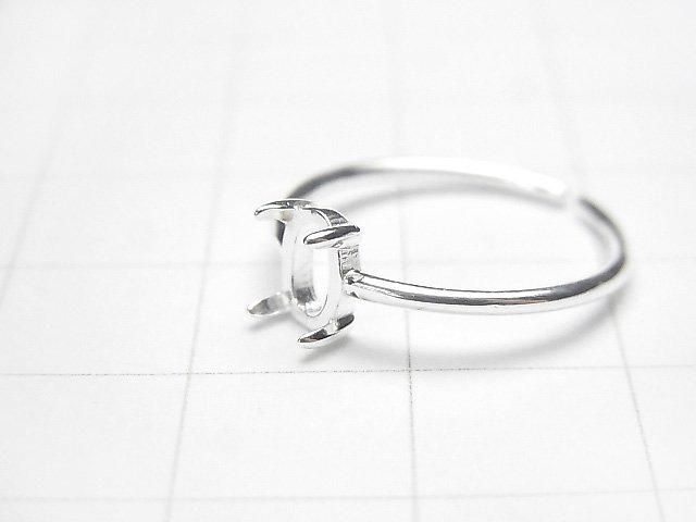 [Video] Silver925 Ring Frame (Prong Setting) Oval 6x4mm No Coating Free Size 1pc