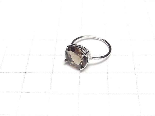 [Video] Silver925 Ring Frame (Prong Setting) Horizontal Oval Faceted 10x8mm Rhodium Plated One Size Fits All 1pc