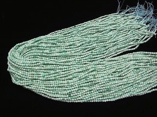 [Video]High Quality! Peruvian Chrysocolla Faceted Round 2mm 1strand beads (aprx.15inch/36cm)