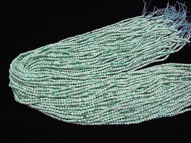 [Video] High Quality! Peru Chrysocolla Faceted Round 2mm 1strand beads (aprx.15inch / 38cm)