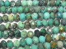 [Video] High Quality! Turquoise Faceted Button Rondelle 6x6x4mm half or 1strand beads (aprx.15inch / 37cm)