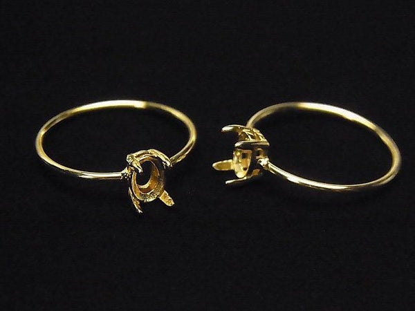 [Video]Silver925 Ring Frame (Prong Setting)Oval Faceted 6x4mm 18KGP 1pc