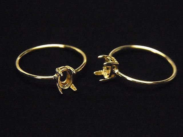 [Video]Silver925 Ring Frame (Prong Setting)Oval Faceted 6x4mm 18KGP 1pc