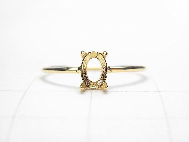 [Video] Silver925 Ring Frame (Prong Setting) Oval Faceted 6x4mm 18KGP 1pc