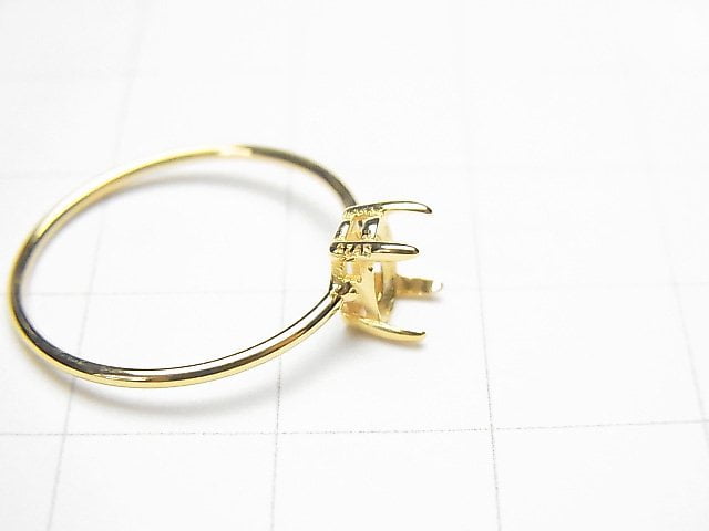 [Video]Silver925 Ring Frame (Prong Setting)Oval Faceted 6x4mm 18KGP 1pc