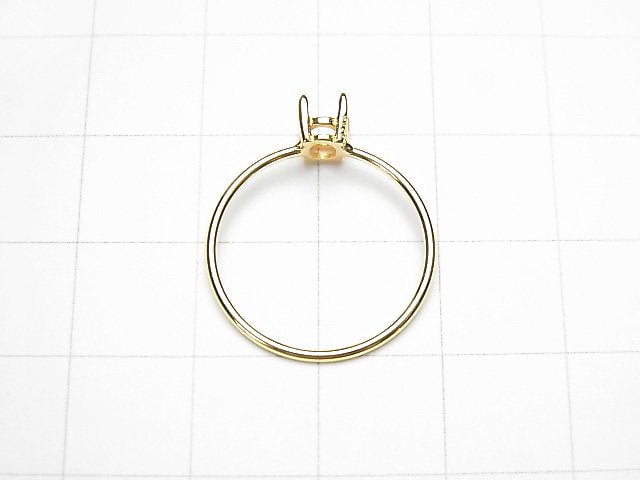 [Video]Silver925 Ring Frame (Prong Setting)Oval Faceted 6x4mm 18KGP 1pc