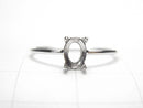 [Video]Silver925 Ring Frame (Prong Setting)Oval Faceted 6x4mm Rhodium Plated 1pc