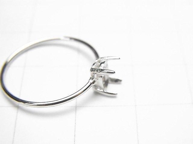 [Video] Silver925 Ring Frame (Prong Setting) Oval Faceted 6x4mm Rhodium Plated 1pc