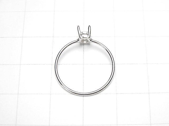 [Video] Silver925 Ring Frame (Prong Setting) Oval Faceted 6x4mm Rhodium Plated 1pc