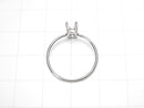 [Video]Silver925 Ring Frame (Prong Setting)Oval Faceted 6x4mm Rhodium Plated 1pc