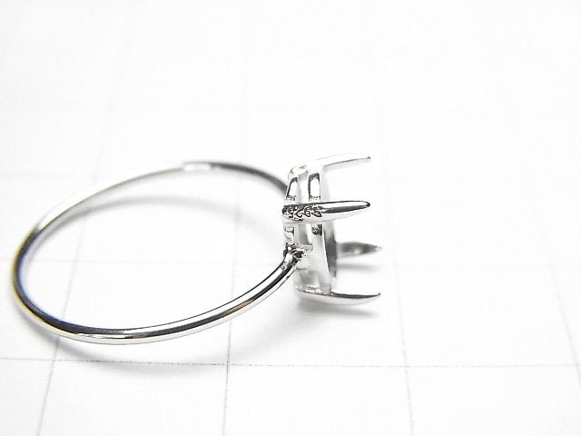 [Video]Silver925 Ring Frame (Prong Setting)Oval Faceted 8x6mm Rhodium Plated 1pc