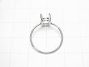 [Video]Silver925 Ring Frame (Prong Setting)Oval Faceted 8x6mm Rhodium Plated 1pc