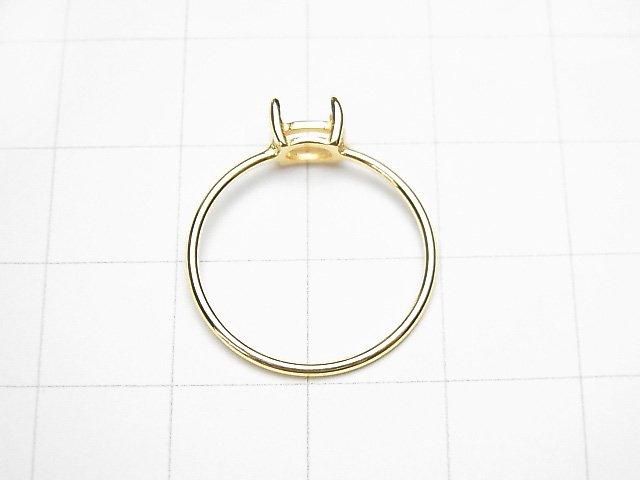 [Video] Silver925 Ring Frame (Prong Setting) Sideways Oval Faceted 6x4mm 18KGP 1pc
