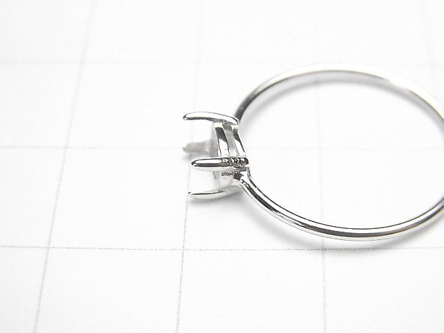 [Video]Silver925 Ring Frame (Prong Setting) Horizontal Oval Faceted 6x4mm Rhodium Plated 1pc