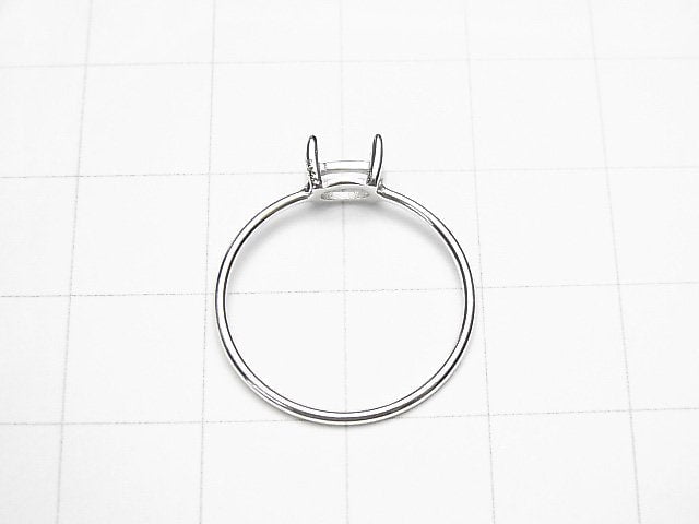 [Video]Silver925 Ring Frame (Prong Setting) Horizontal Oval Faceted 6x4mm Rhodium Plated 1pc