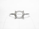 [Video]Silver925 Ring Frame (Prong Setting) Horizontal Oval Faceted 8x6mm Rhodium Plated 1pc