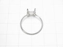 [Video]Silver925 Ring Frame (Prong Setting) Horizontal Oval Faceted 8x6mm Rhodium Plated 1pc