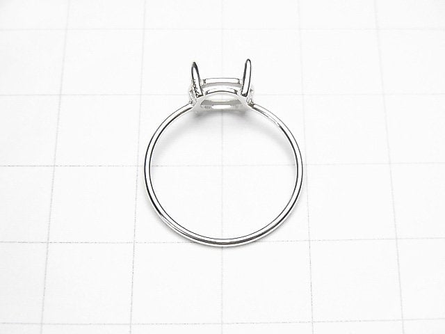 [Video]Silver925 Ring Frame (Prong Setting) Horizontal Oval Faceted 8x6mm Rhodium Plated 1pc