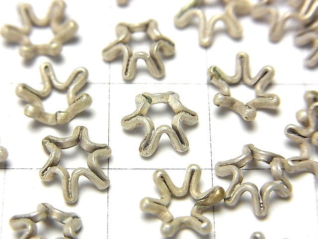 Karen Silver Bead cap 8x8x3mm 6pcs