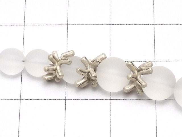 Karen Silver Bead cap 8x8x3mm 6pcs