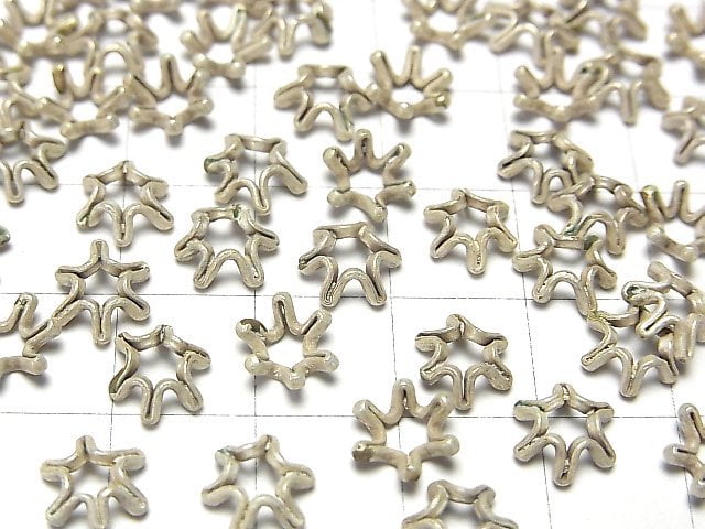 Karen Silver Bead cap 8x8x3mm 6pcs