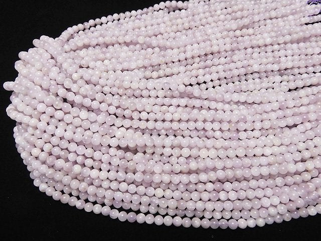 [Video] Nigeria Kunzite AA Round 4mm 1strand beads (aprx.15inch / 37cm)
