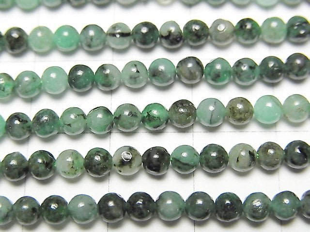 [Video] Brazil Emerald AA+ Round 3mm 1strand beads (aprx.15inch / 37cm)