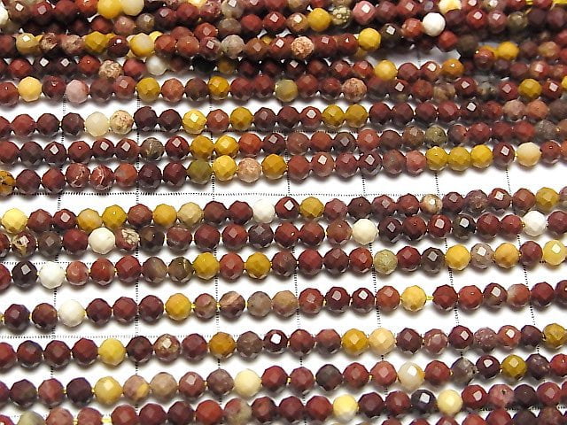 [Video] High Quality! Mookaite Faceted Round 3mm 1strand beads (aprx.15inch / 37cm)