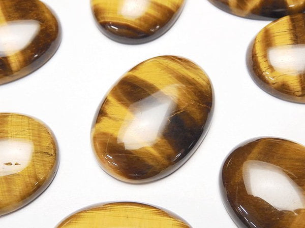 Cabochon, Tiger's Eye Gemstone Beads