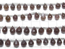 [Video] High Quality Brown Moonstone AAA- Drop Faceted Briolette 1strand beads (aprx.7inch / 18cm)