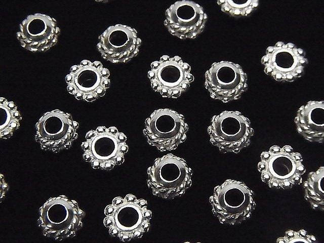 [Video] Silver925 Rondelle 6.5x6.5x3mm White Silver 2pcs