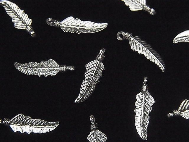 [Video] Silver925 Feather Pendant 15x4mm 4pcs
