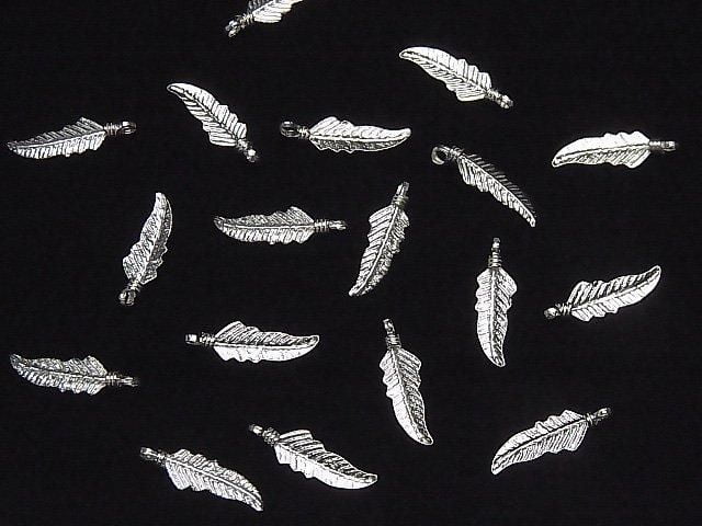 [Video] Silver925 Feather Pendant 15x4mm 4pcs