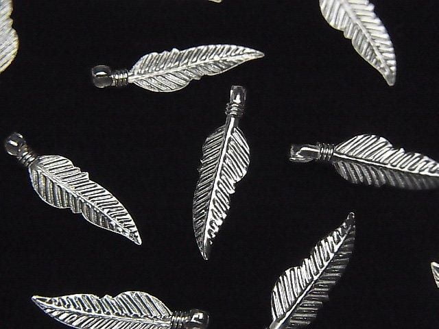 [Video] Silver925 Feather Pendant 18x5mm 3pcs