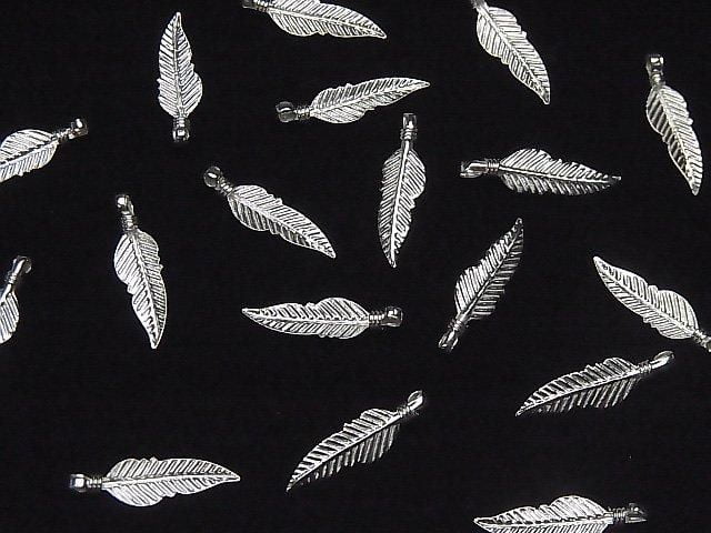[Video] Silver925 Feather Pendant 18x5mm 3pcs