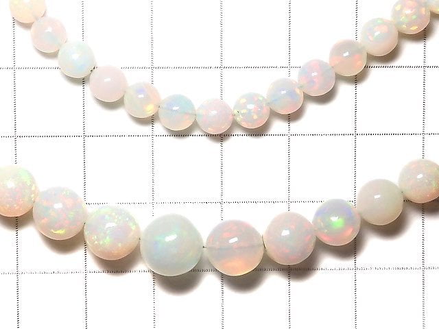 [Video] [One of a kind] Top Quality Precious Opal AAAAA Round 4.5-9mm Size Gradation 1strand beads (aprx.16inch / 40cm) NO.3