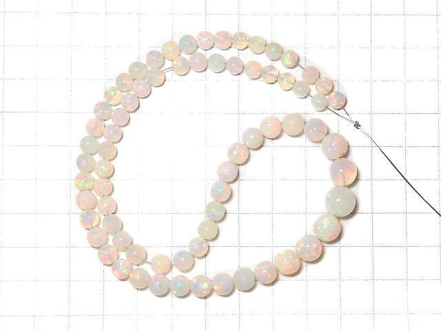 [Video] [One of a kind] Top Quality Precious Opal AAAAA Round 4.5-9mm Size Gradation 1strand beads (aprx.16inch / 40cm) NO.3