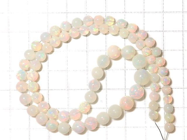 [Video] [One of a kind] Top Quality Precious Opal AAAAA Round 4.5-8.5mm Size Gradation 1strand beads (aprx.16inch / 40cm) NO.6