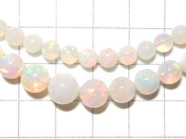 [Video] [One of a kind] Top Quality Precious Opal AAAAA Round 5-8.5mm Size Gradation 1strand beads (aprx.16inch / 40cm) NO.7