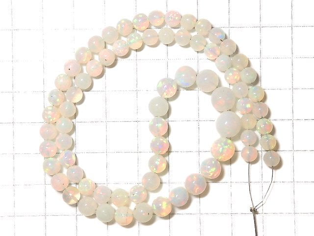 [Video] [One of a kind] Top Quality Precious Opal AAAAA Round 5-8.5mm Size Gradation 1strand beads (aprx.16inch / 40cm) NO.7