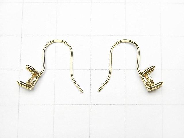 [Video]Silver925 Earwire Frame (Prong Setting)Oval Faceted 6x4mm 18KGP 1pair